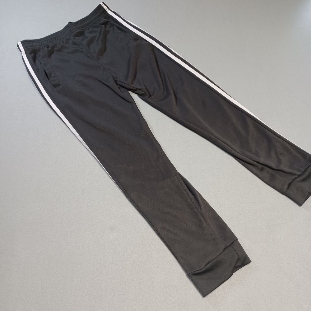 Real Essentials Boys Track Pants Black White Stripe Athletic Joggers Size Medium
